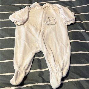 Carter's Soft White Velour Baby Footies